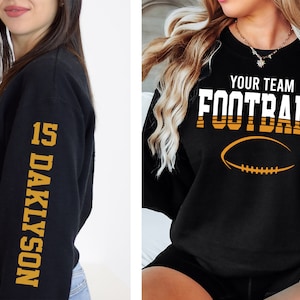Customized Football Sweatshirt, Your Name Football Shirt, Custom Football Shirt, Game Day Shirt, Football Season Shirt, Football Mom Shirt