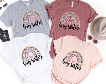 Big Sister Rainbow Heart, Big Sister Little Shirt, Valentines Day Shirt, Mother's Day Gift, Mother's shirt
