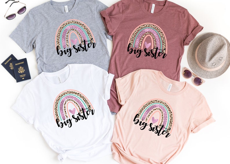 Big Sister Rainbow Heart, Big Sister Little Shirt, Valentines Day Shirt, Mother's Day Gift, Mother's shirt 