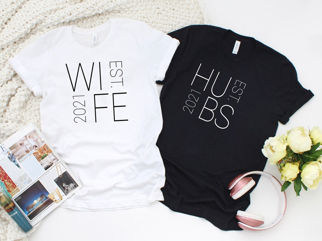 Wife and Hubs EST Couple Shirts Honeymoon Shirts Couple - Etsy