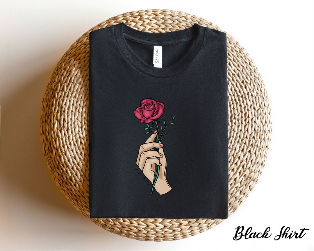Hand Holding Rose Shirt Red Rose Mama Shirt Rose T-shirt - Etsy