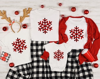 Buffalo Plaid Snowflake  Shirt, Buffalo Plaid Christmas Shirts For Family, Christmas Family Matching Shirt