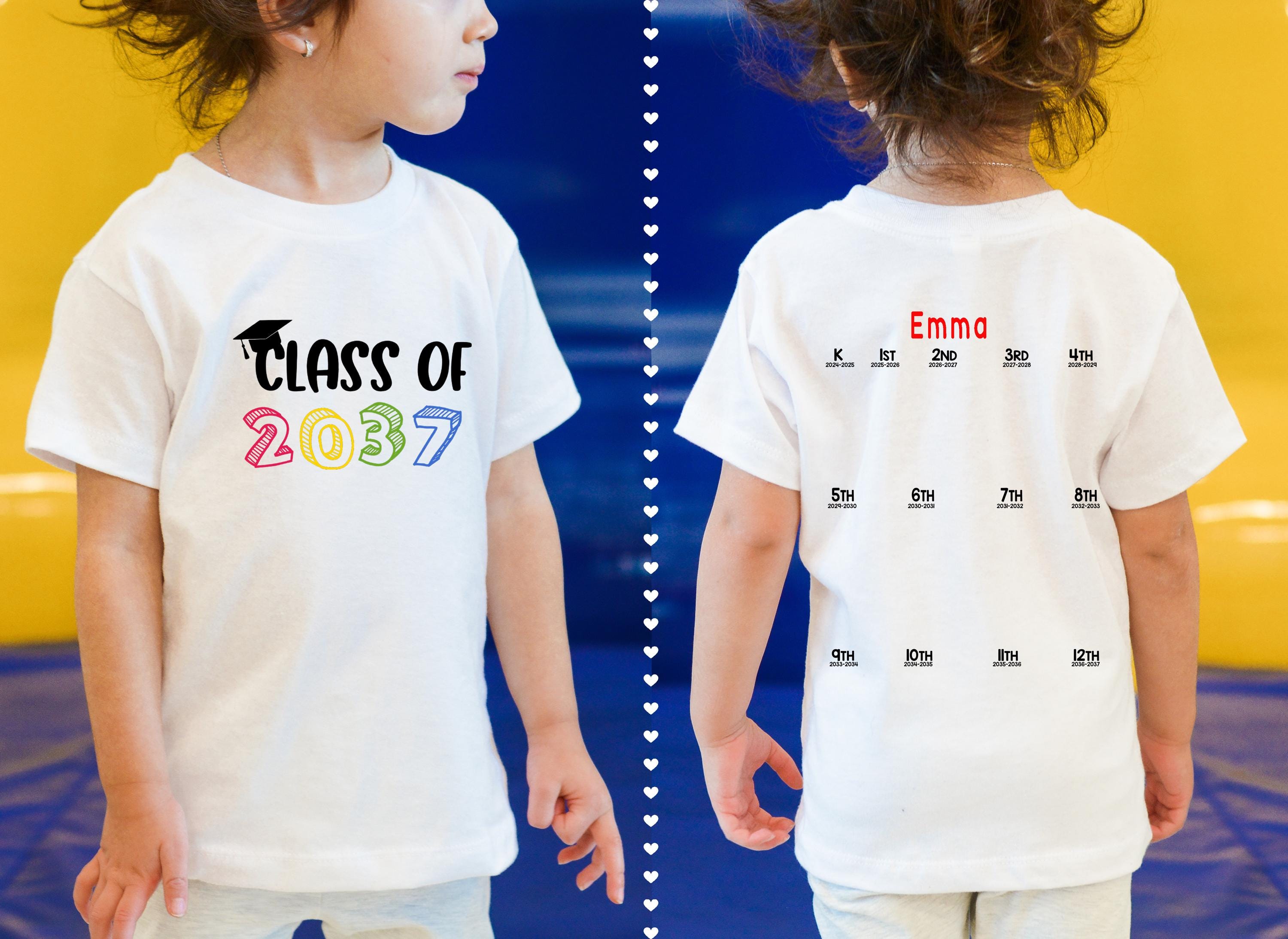 Customizable Hand Print Graduation Tee, Add Handprint Every Year, Preschool Shirt, Back To School Shirt, Class Of 2034 Personalized Shirt