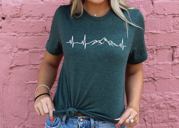 Mountain Heartbeat Shirt, Mountain Shirt, Heartbeat Shirt, Camp Outdoors Nature Campers T-Shirt, Tent Camper Nature Lovers Gift