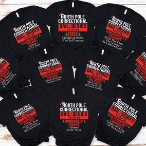 Nordpol-Korrektur-Weihnachtsgruppe-Shirt, Weihnachts-Sweatshirt, Weihnachtsfamilie, lustiges Weihnachtsgefängnis-Bail-Shirt, Pyjama-Oberteil