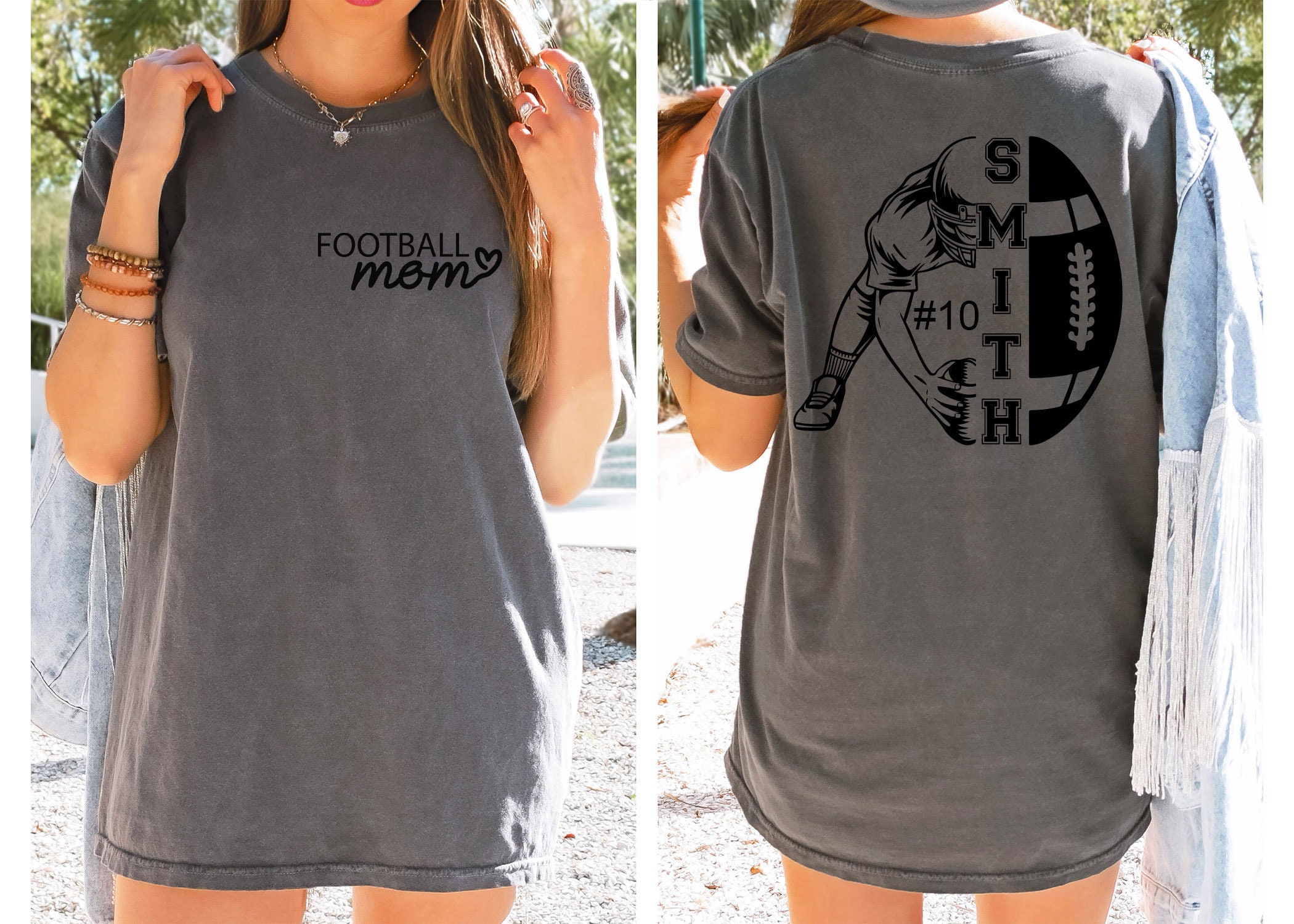 Customized Football Mom Sweatshirt, Your Name Football Shirt, Football Shirt, Game Day Shirt, Football Season Shirt, Football Mom Shirt