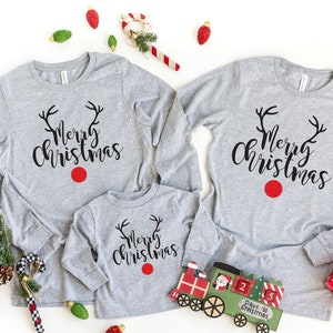 Reindeer Family Matching Shirt, Christmas Shirt For Family, Family Christmas Matching Tops, Christmas Pajama Top, Family Pajama Matching Top