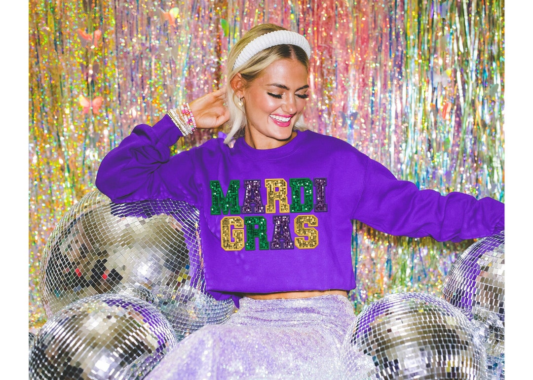 Mardi Gras Pullover Sweatshirt BLACK main image 1