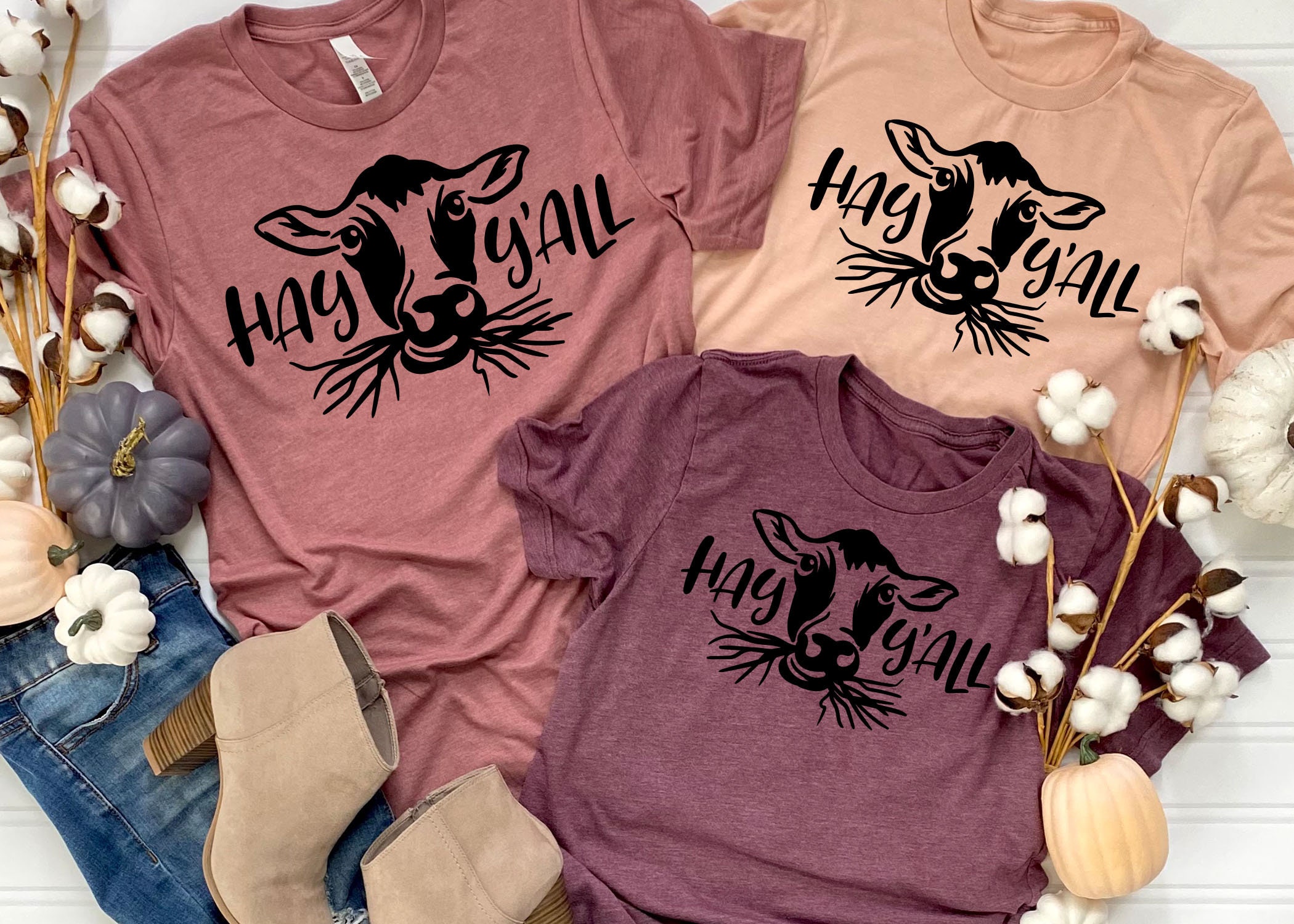 Hay Y'all Cow Shirt Cute Cow Shirt Farm Animal Shirt - Etsy