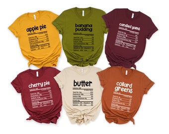 Nutrition Thanksgiving Food Shirts, Thanksgiving Shirts, Thanksgiving Food Shirt, Funny Christmas Shirts, Holiday Family Group Shirts