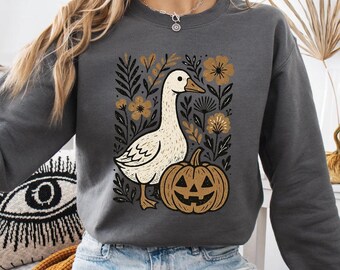 Goose shirt, Halloween Floral Goose Shirt, Silly Goose And Pumpkin Shirt, Funny Fall Shirt, Autumn Vibes Shirt, Funny Halloween Lover shirt