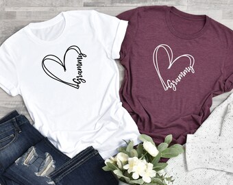 Camiseta com coração da vovó, camiseta para a avó, camiseta para o Dia dos Namorados, presente para o Dia dos Namorados, camiseta para o Dia das Mães
