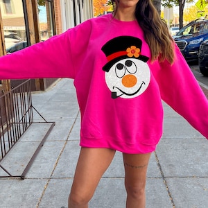 Christmas Oversized Snowman Sweatshirt, Family Christmas Pajama Matching Top, Christmas Ugly Sweater, Merry Christmas Family Shirt