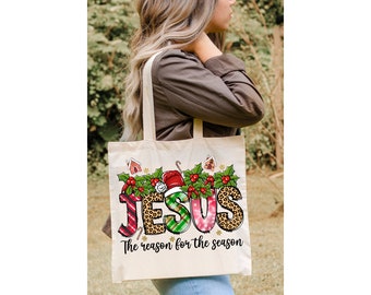 Holiday Season Tote Bag, Trick Or Treat Cotton Bag For Kids, Jesus Tote Bag, Custom Shopping Cotton Bag, Shopping Bag, Halloween Candy Bag