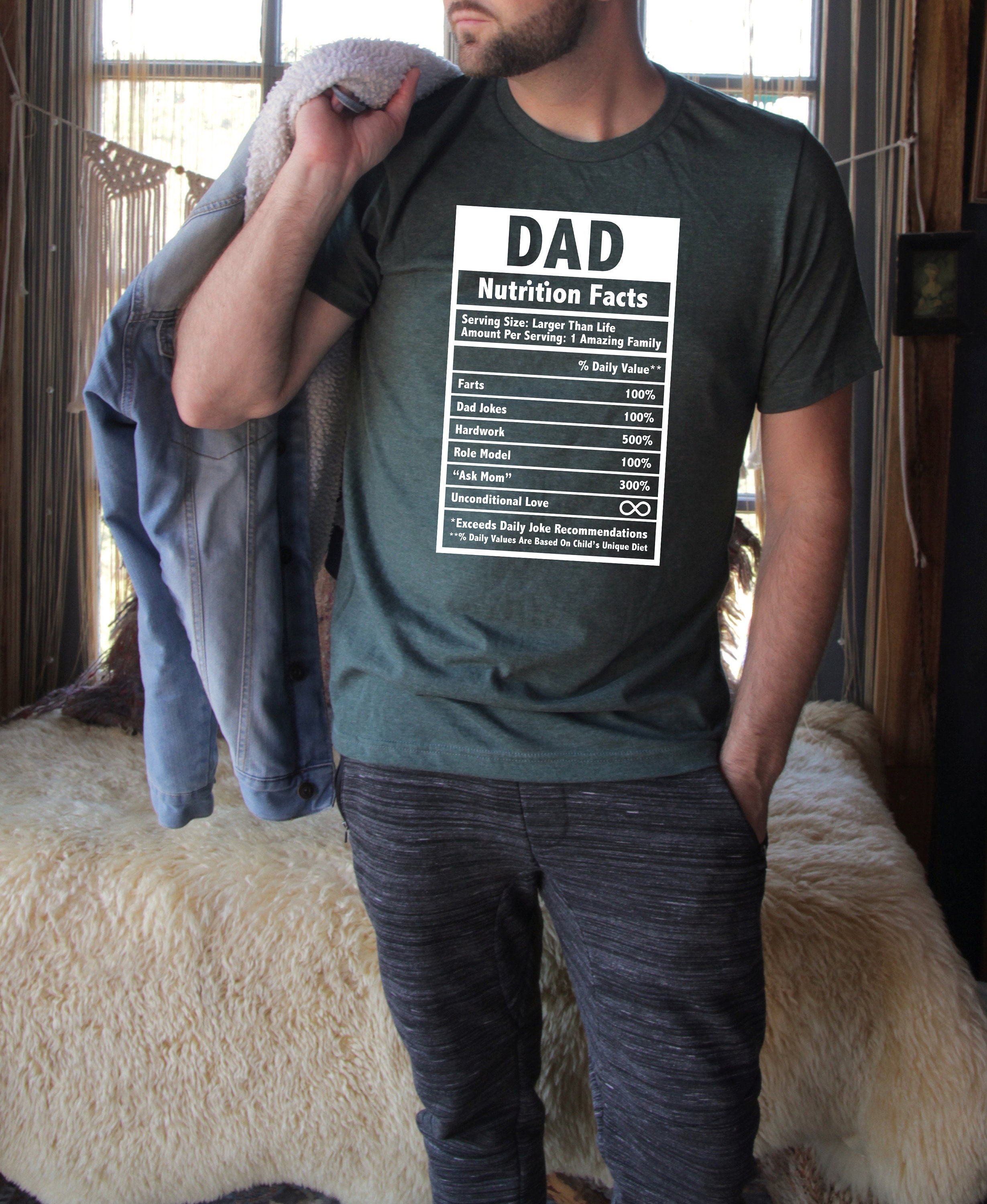 Dad Nutrition Facts Shirt Dad T-shirt 