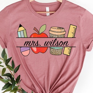 Customized Name teacher Shirt, Personalized Teacher Shirt, Custom Teacher Shirt, Kindergarten Teacher, Elementary Teacher Tee, Teacher Gift