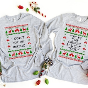 Todd And Margo, Ugly Sweaters, I Don&#39;t Know Margo, Why&#39;s The Carpet Wet Todd, Couple Christmas Sweatshirt,  Tops