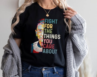 Fight For The Things You Care About Shirt, RBG Collar Shirt, Ruth Bader Ginsburg Shirt, Vote Shirt, RBG Necklace Shirt, Notorious RBG Shirt