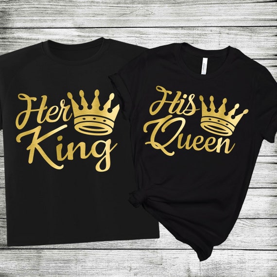 His and Hers Crown Matching Shirts for Couples