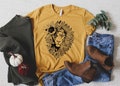 Floral Lion Shirt, Cute Shirts for Women, Lion Shirt, Lion Flower Shirt, Leo Shirt, Gift for Her, Animal Lover, Graphic Tees, Animal Shirts