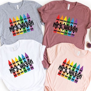Individuelles Lehrer Shirt, Zurück zu Schul Shirt Kindergarten Lehr Shirt Personalisiertes Name Lehrer Shirt, Lehrer Shirt Lehrer Geschenk