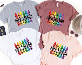 Customized Teacher Shirt, Back to School Shirt Kindergarten Teaching Shirt Personalized Name Teacher Shirt, Teacher Shirt Teacher Gift