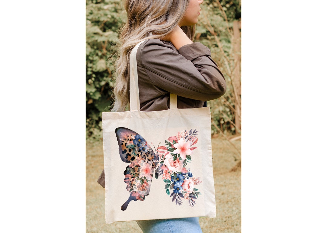 Customized Shopping Tote Bag, Butterfly Tote Bag, Cotton Bag for Kids ...