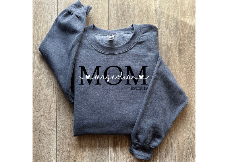 Mom Est Shirt, Valentines Day Shirt, Mother's Day Shirt, Mom Mimi Gigi Aunt Shirt Mother's Day Sweatshirt, Mother's Day Gift, Gift For Mom image 5