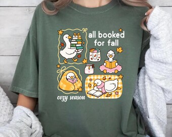 All Booked For Fall Sweatshirt, Bookish Fall Tee,Cute Library Shirt,Fall Season Shirt, Autumn Reading Shirt, Book Lover Gift, Bookworm Shirt
