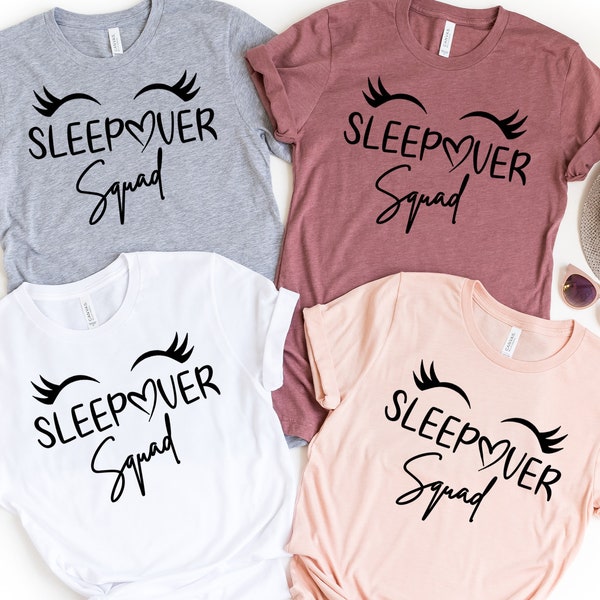 Sleepover Squad Shirts , Girls Birthday Party Shirts , Slumber Party Shirts, Tween Birthday, Teen Birthday Party, Sleepover Shirts