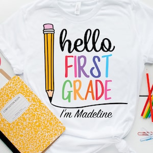 Hello First Grade I&#39;m Shirt, Here I Come Shirt, Hello 1st Grade Shirt, Back To School Shirt, First day Of School Shirt