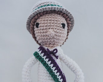 CROCHET PATTERN | Suffragette Doll, Emily Wilding Davison Emmeline Pankhurst Tribute