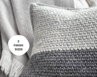 CROCHET PATTERN | Cushion Cover (2 sizes) Wool Pillow