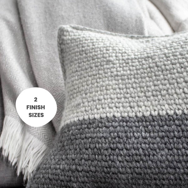 CROCHET PATTERN | Cushion Cover (2 sizes) Wool Pillow