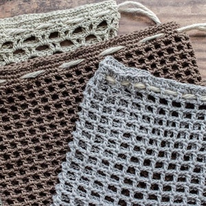 Crochet Produce Bags - set of 3 different designs | PDF Crochet Pattern