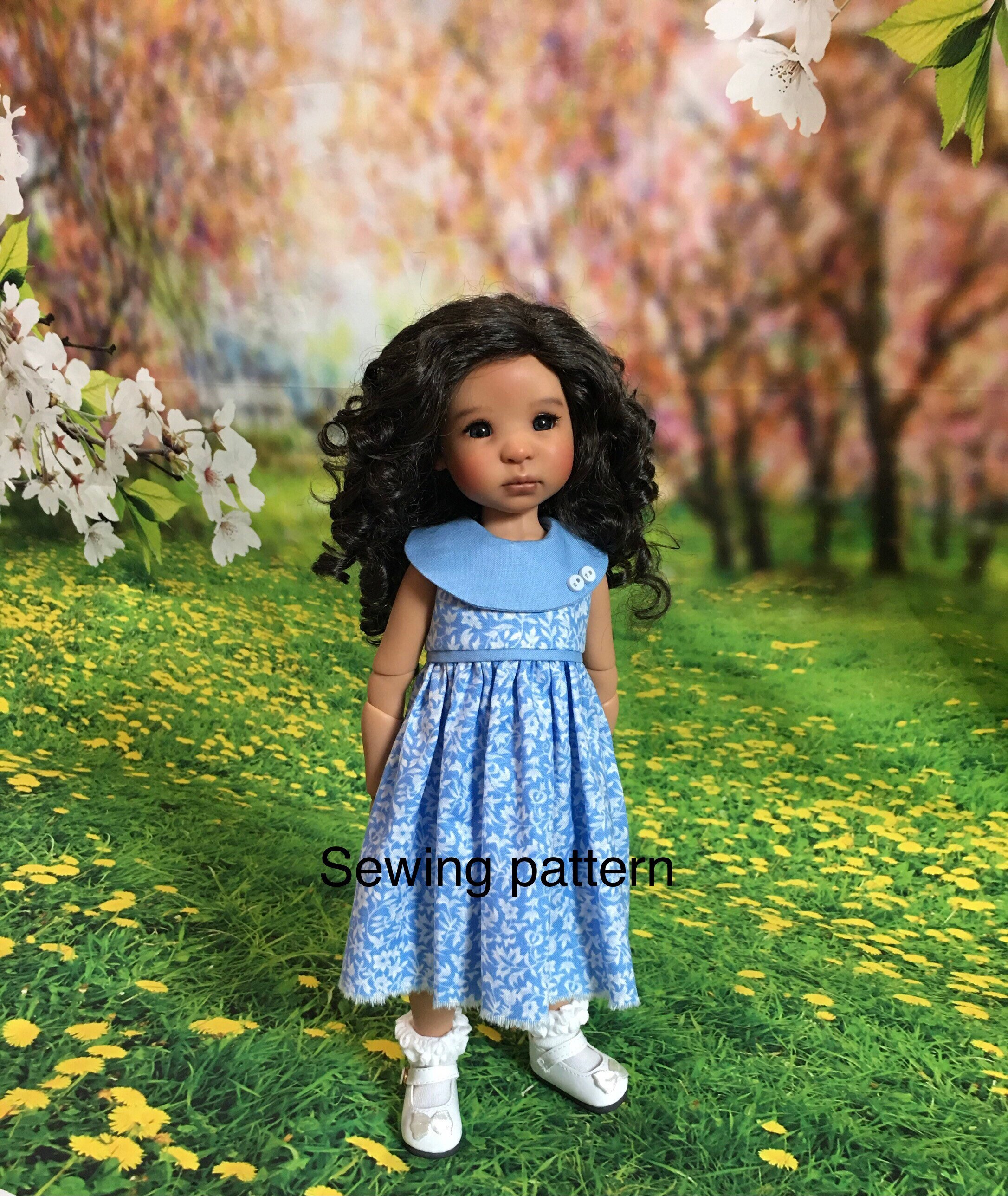 5501 Sleeveless Shawl collar dress sewing pattern fits all  13 inch My Meadow dolls such as Ardyn