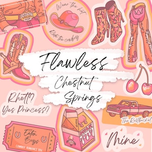 Cowboy | Eaton boys | Flawless | sticker | laptop decal | Chestnut Springs | booktok | booklovers | Rhett and Summer | Elsie Silver