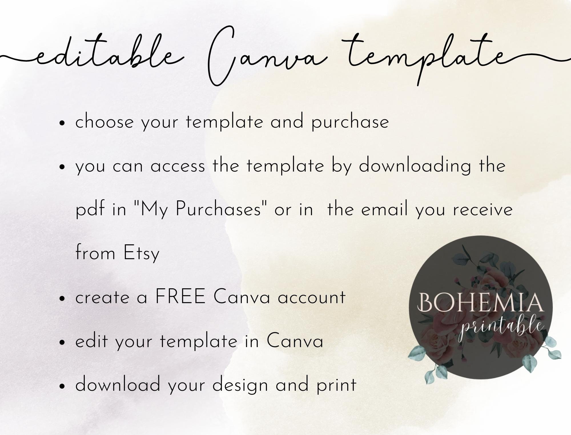 Rustic Floral Wedding Welcome Sign Template: Editable Canva Design ...