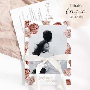 Digital Save the Date | Benutzerdefinierte Polaroid Save the Dates | Personalisierte Postkarte Lädt mit QR Website Link ein | Bearbeitbare Canva Vorlage