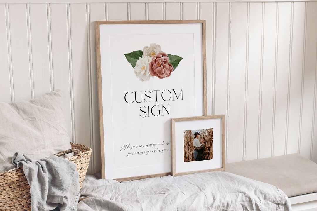 Editable Floral Wedding Custom Sign Template Watercolor - Etsy