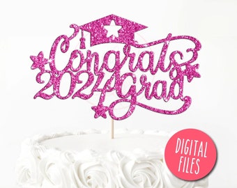 Congrats Grad 2024 SVG Cake topper, Congrats Cake topper Svg, Class of 2024 SVG, Congrats Grad SVG, Graduation Svg, Graduation Cut File Svg