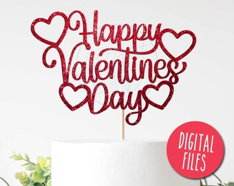 Happy Valentines Day Cake topper SVG, Happy Valentines Day svg, Cake topper svg, DIY Sign, DIY cake topper, Cut Machine File, Cutout sign