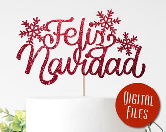 Rojo Navidad Cake Topper Decoración Fiesta Feliz Navidad Santa impresión 3D CT1