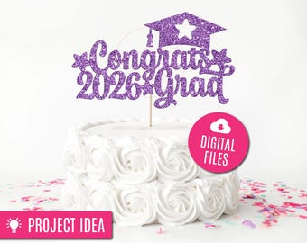 Congrats Grad 2026 SVG Cake topper, Congrats Cake topper Svg, Class of 2026 SVG, Congrats Grad SVG, Graduation Svg, Graduation Cut File Svg