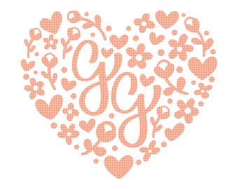 GG Floral Heart SVG, GG Svg, Great Grandma Svg, Happy Mother's Day Svg, Mother's Day Shirt Svg, gg Shirt Svg, Gigi Birthday Svg, Blessed gg
