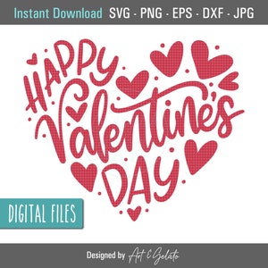 Feliz Día de San Valentín SVG, Día de San Valentín Svg, Camisa de San Valentín Svg, Archivo cortado de San Valentín, Corazón Svg, Corazón de San Valentín svg, Descarga instantánea