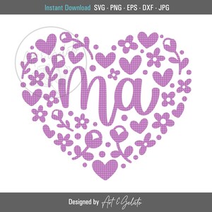 Ma Floral Herz SVG, Ma Svg, Mama Svg, glücklich Muttertag Svg, Muttertag Shirt Svg, Mutter Liebe Svg, Ma Geburtstag Svg, Mama Tag Svg, Mami