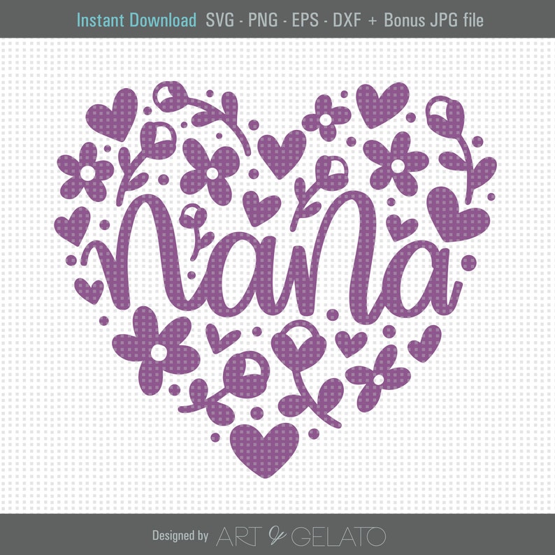 Download Nana SVG Heart Svg Happy Mother's Day Svg Mother's | Etsy