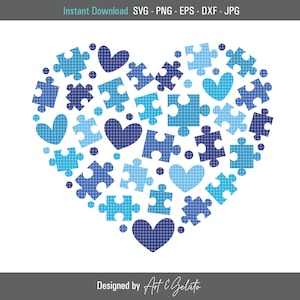 Autism Puzzle Heart SVG, Autism Awareness SVG, Autism Love Svg, In April Wear Blue SVG, Autism Shirt Svg, Wear Blue Svg, Autistic Love Svg