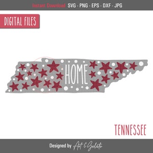 Tennessee Home Svg, TN Map Svg, Tennessee Svg, Tennessee Proud Svg, Tennessee Born Svg, Tennessee State Svg, USA Svg, TN Decor Svg, Sterren